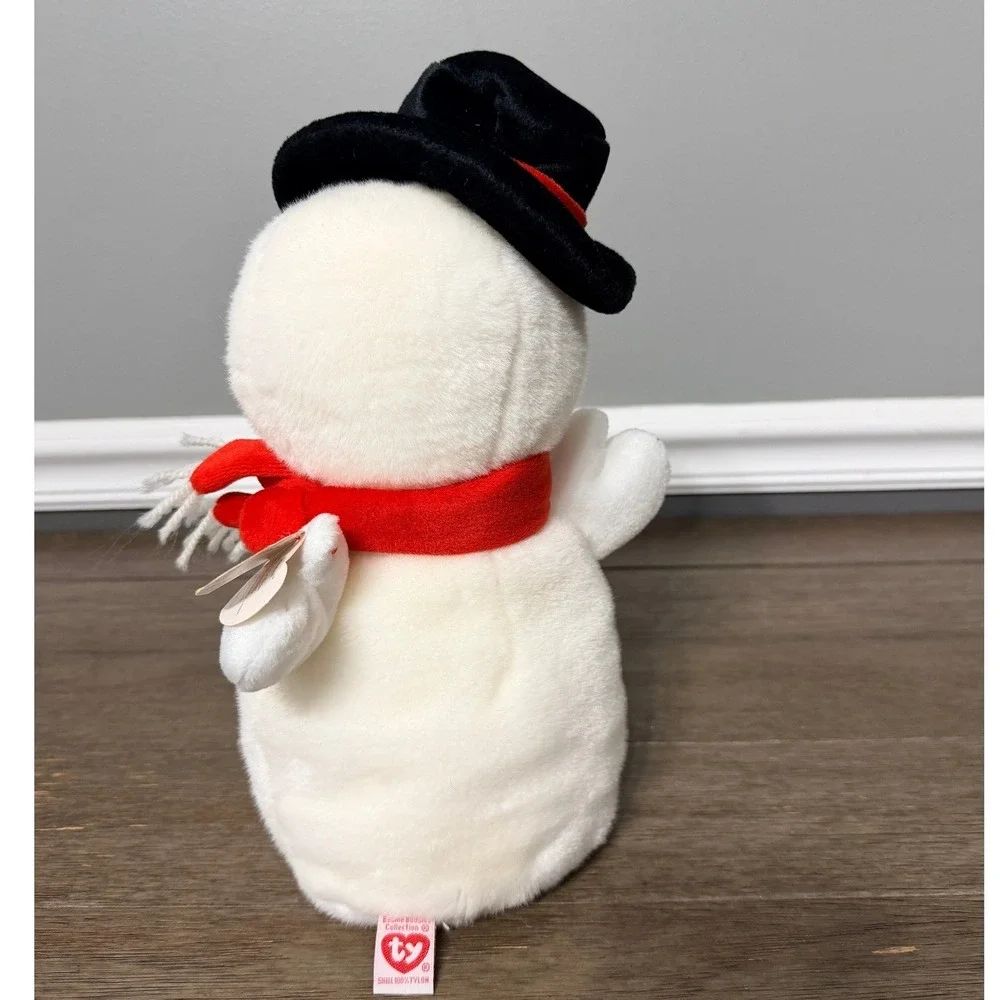 Ty Beanie Buddies Snowball Snowman Plush 2001 White Holiday With Tags